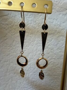 14K solid Gold Dangle Earrings